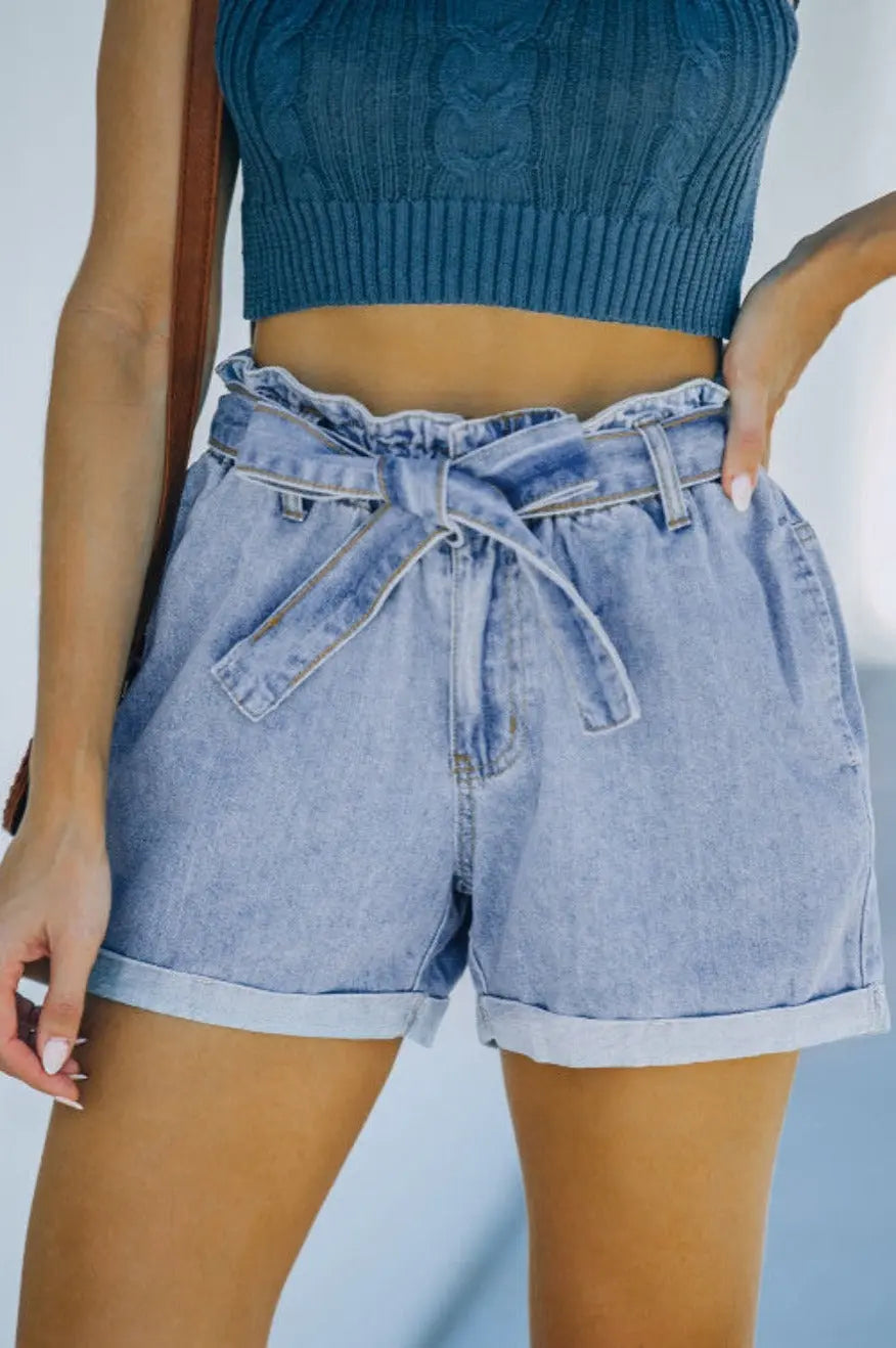 Denim Slouch Waist Shorts Pretty Little Patriot