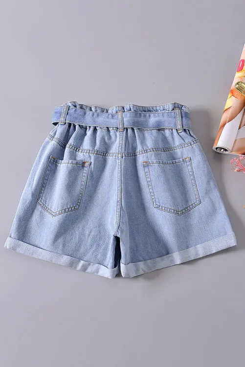 Denim Slouch Waist Shorts Pretty Little Patriot