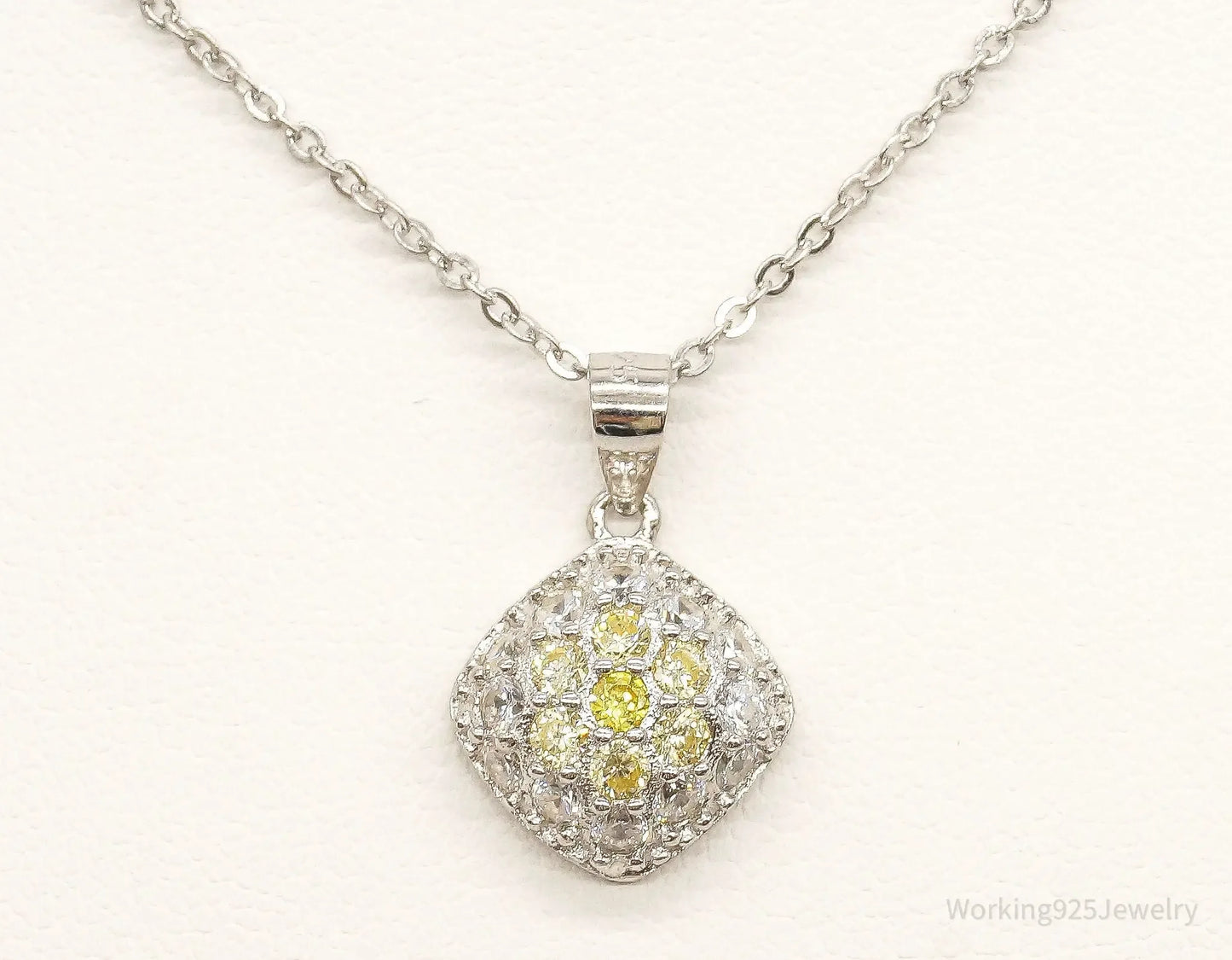 Designer Ryze Cubic Zirconia Sterling Silver Necklace - Plush Fashion Hub