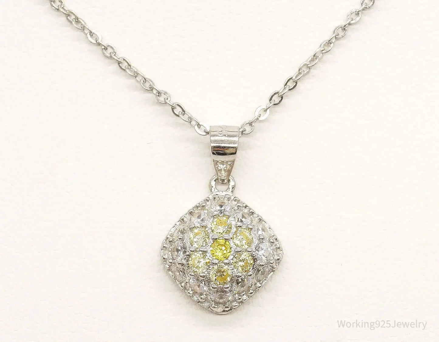 Designer Ryze Cubic Zirconia Sterling Silver Necklace - Plush Fashion Hub