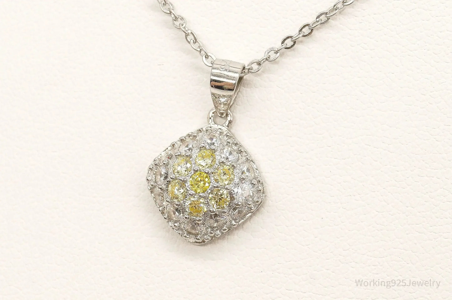 Designer Ryze Cubic Zirconia Sterling Silver Necklace - Plush Fashion Hub