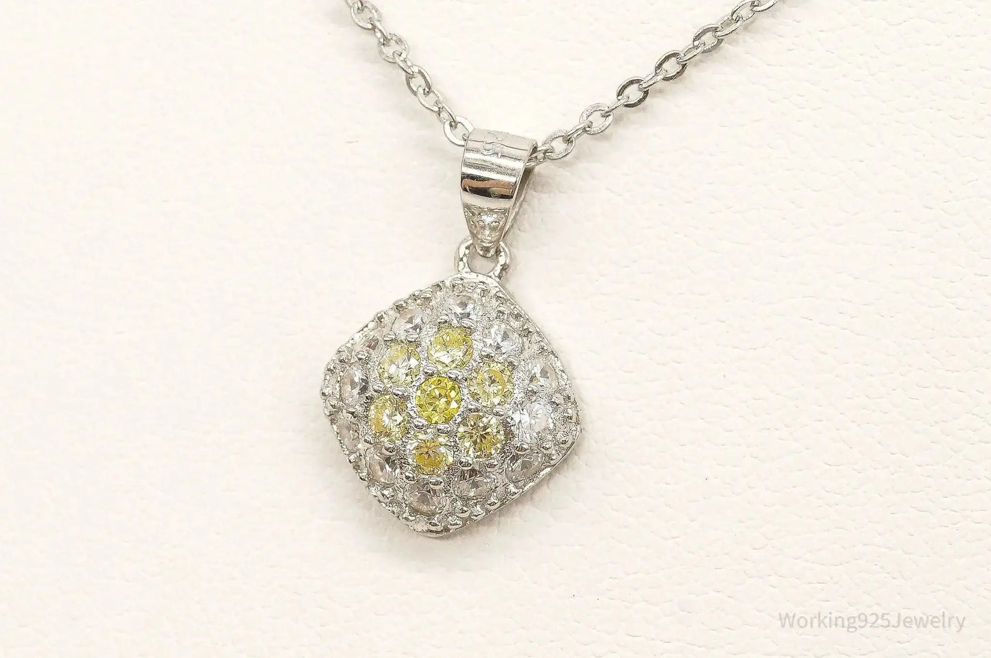 Designer Ryze Cubic Zirconia Sterling Silver Necklace - Plush Fashion Hub