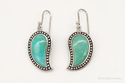 Designer SX Turquoise Sterling Silver Earrings - Plush Fashion Hub
