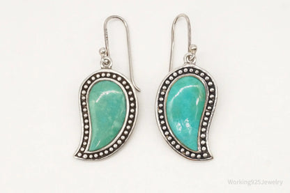 Designer SX Turquoise Sterling Silver Earrings - Plush Fashion Hub
