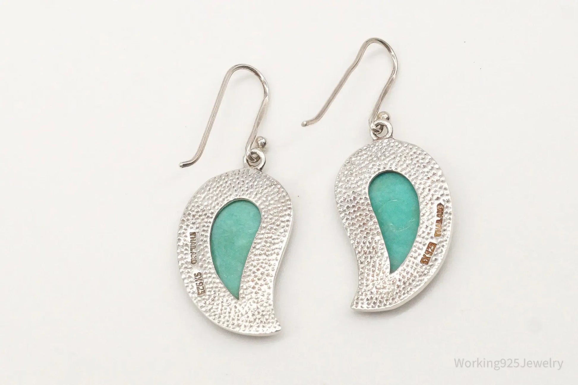 Designer SX Turquoise Sterling Silver Earrings - Plush Fashion Hub