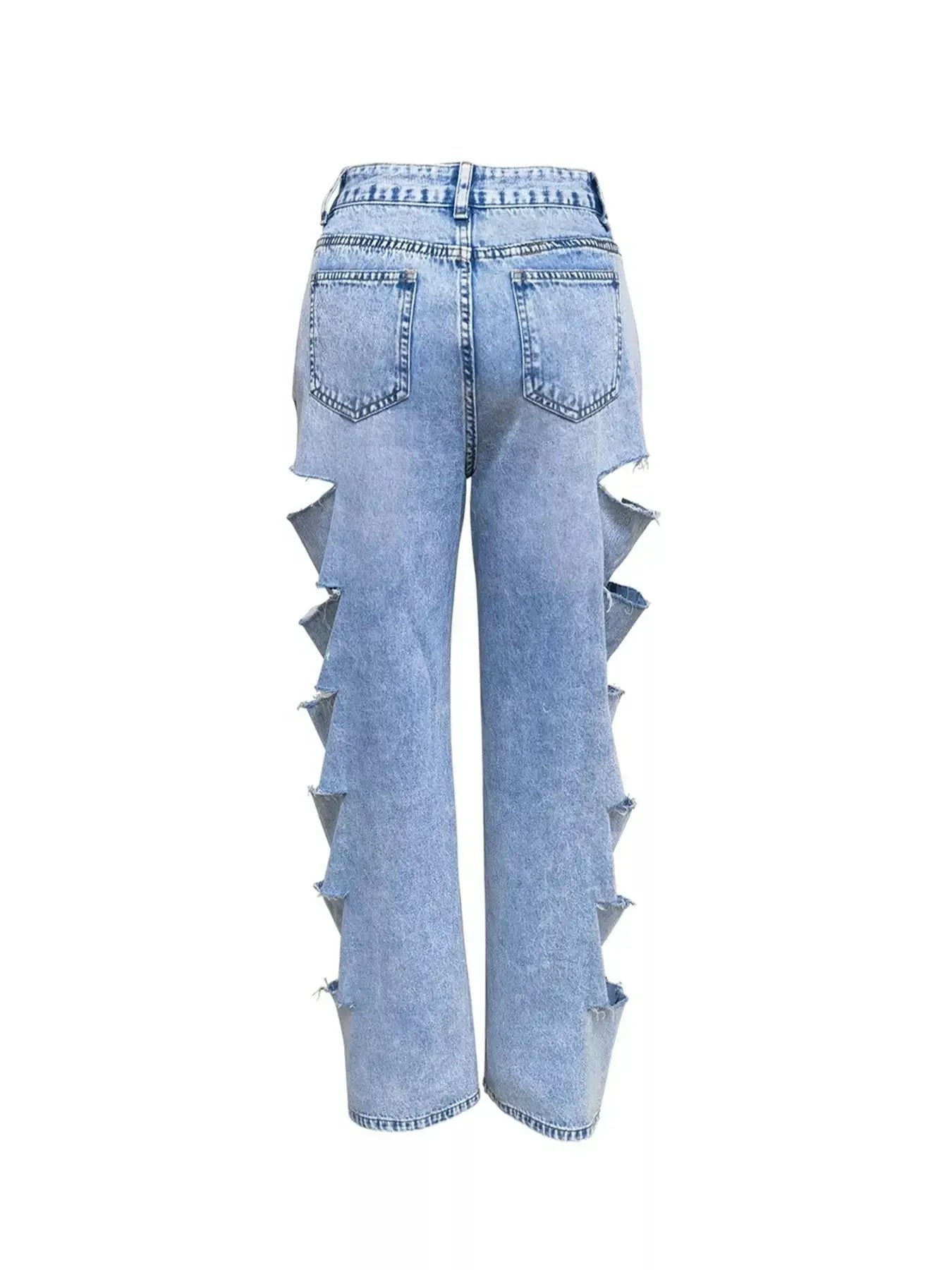 Distressed Wide Leg Jeans - Plush Fashion Hub