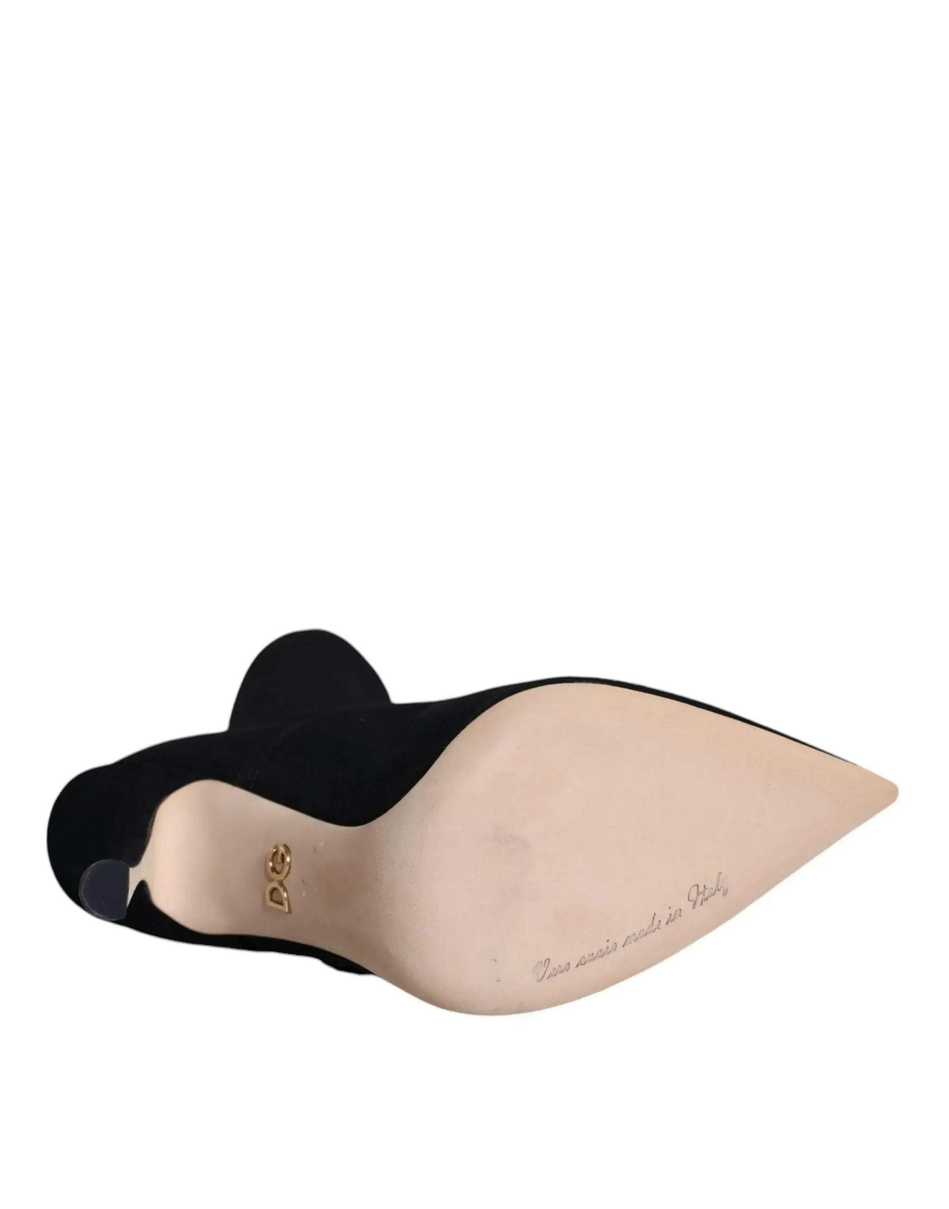 Dolce & Gabbana Black Stiletto Heels Mid Calf Boots Shoes - Plush Fashion Hub