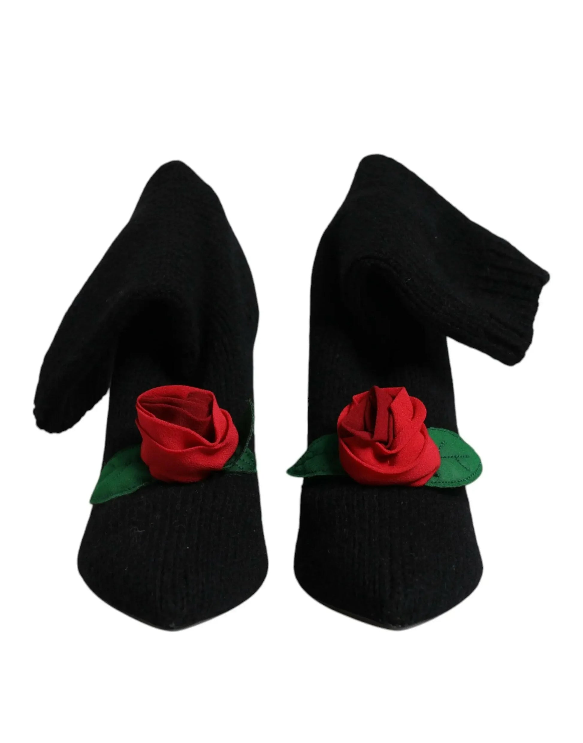 Dolce & Gabbana Black Stiletto Heels Mid Calf Boots Shoes - Plush Fashion Hub