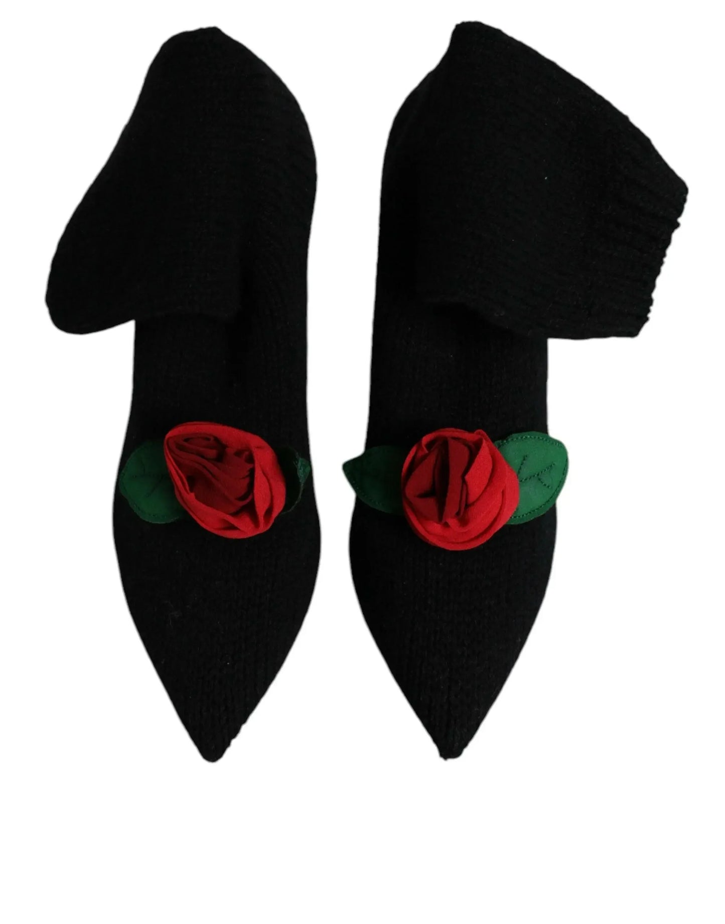 Dolce & Gabbana Black Stiletto Heels Mid Calf Boots Shoes - Plush Fashion Hub