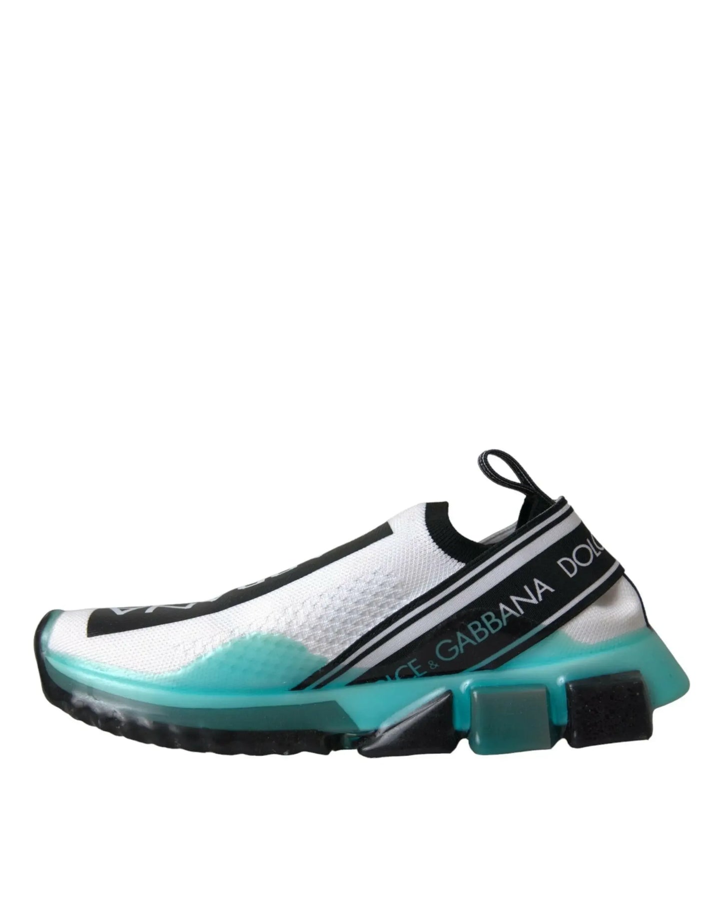 Dolce & Gabbana Black White Blue Slip On Sorrento Sneakers Shoes - Plush Fashion Hub