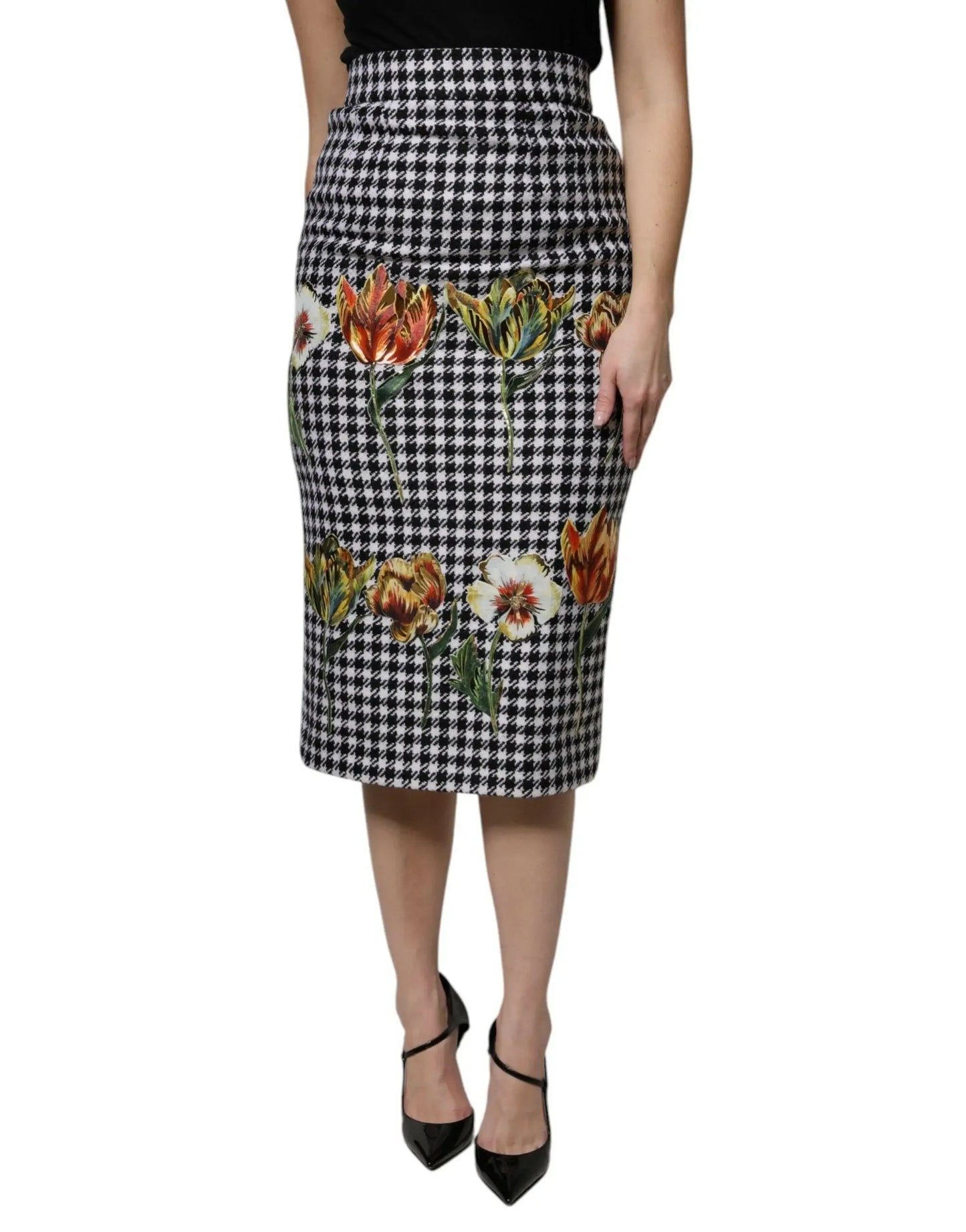 Dolce & Gabbana Multicolor Floral Print High Waist Pencil Cut Skirt - Plush Fashion Hub