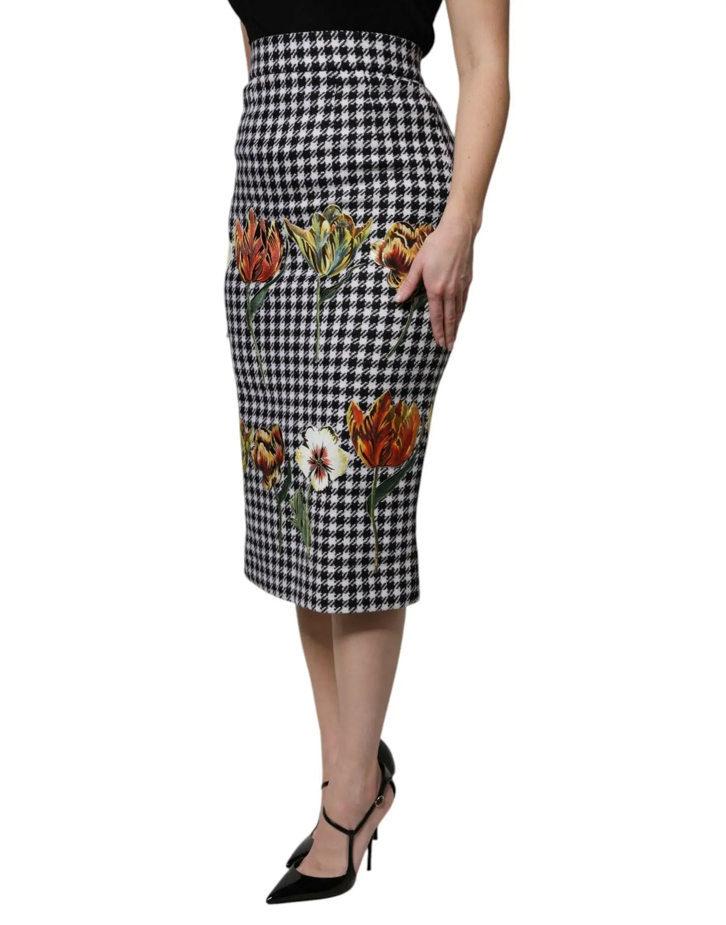 Dolce & Gabbana Multicolor Floral Print High Waist Pencil Cut Skirt - Plush Fashion Hub