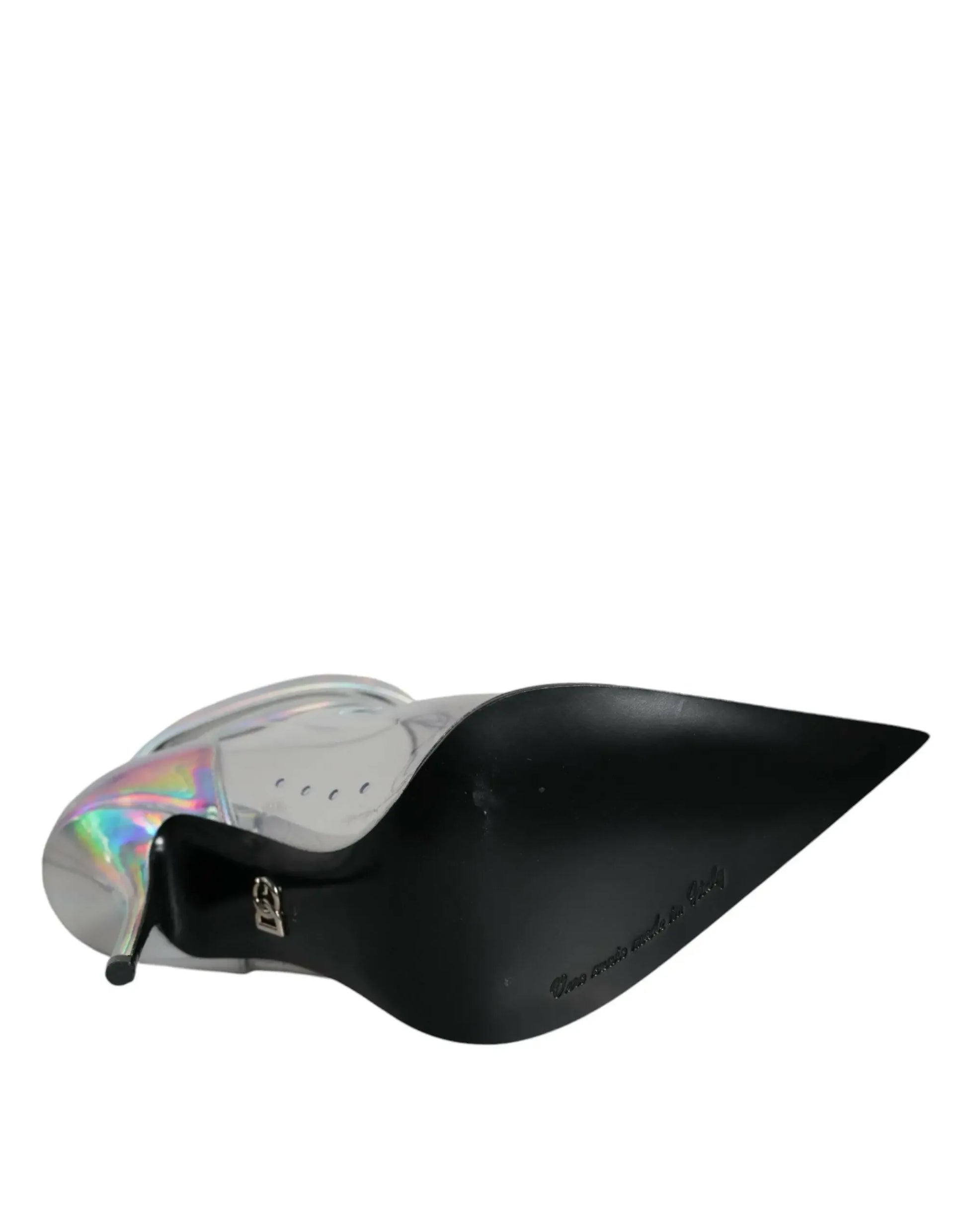 Dolce & Gabbana Silver Iridescent PVC Pointed Short Boots Shoes - Plush Fashion Hub