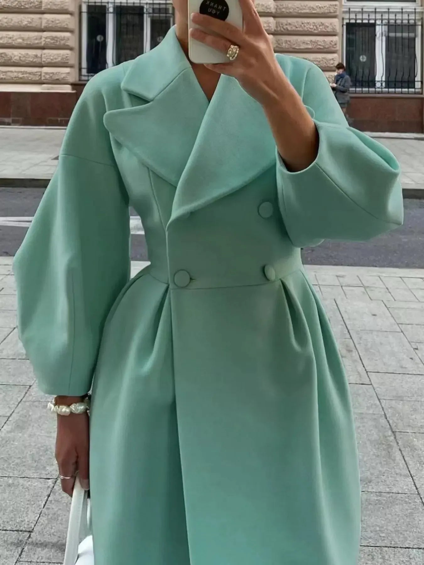 Double-Breasted Longline Coat - Plush Fashion Hub