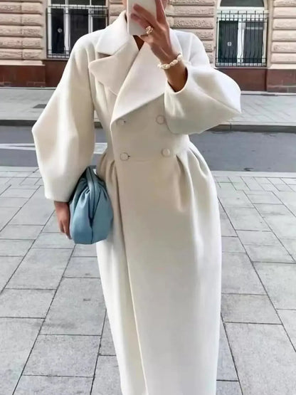 Double-Breasted Longline Coat - Plush Fashion Hub