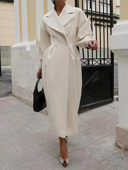 Double-Breasted Longline Coat - Plush Fashion Hub