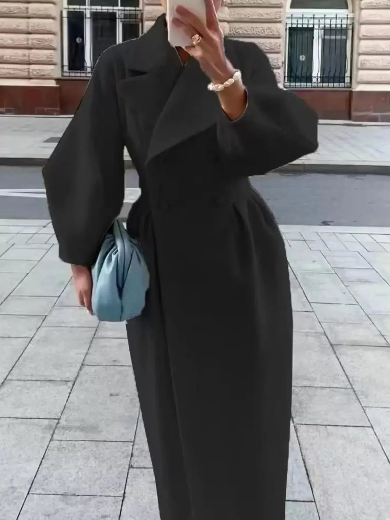 Double-Breasted Longline Coat - Plush Fashion Hub