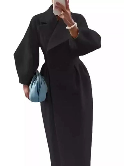 Double-Breasted Longline Coat - Plush Fashion Hub