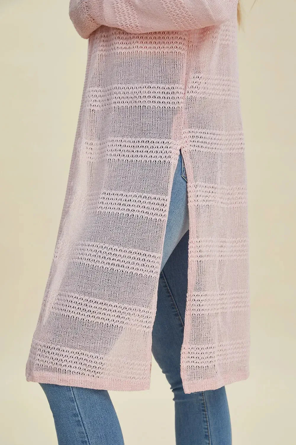 Double Take Full Size Open Front Longline Cardigan - Plush Fashion Hub