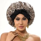 Double-layer satin ribbon hair bonnet by Plush Fashion Hub, designed for hair protection and sleep comfort.