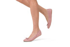 Pair of Talaria Flats in dusty rose color, showcasing their elegant, slip-on footwear design with a smooth finish.