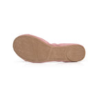 Dusty rose Talaria Flats with a beige sole, showcasing elegant slip-on footwear design and comfortable style.