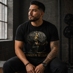 Wear Your Worship Unseen Weight graphic T-shirt from the Unmasked Collection, featuring a bold graphic design on a black cotton tee.