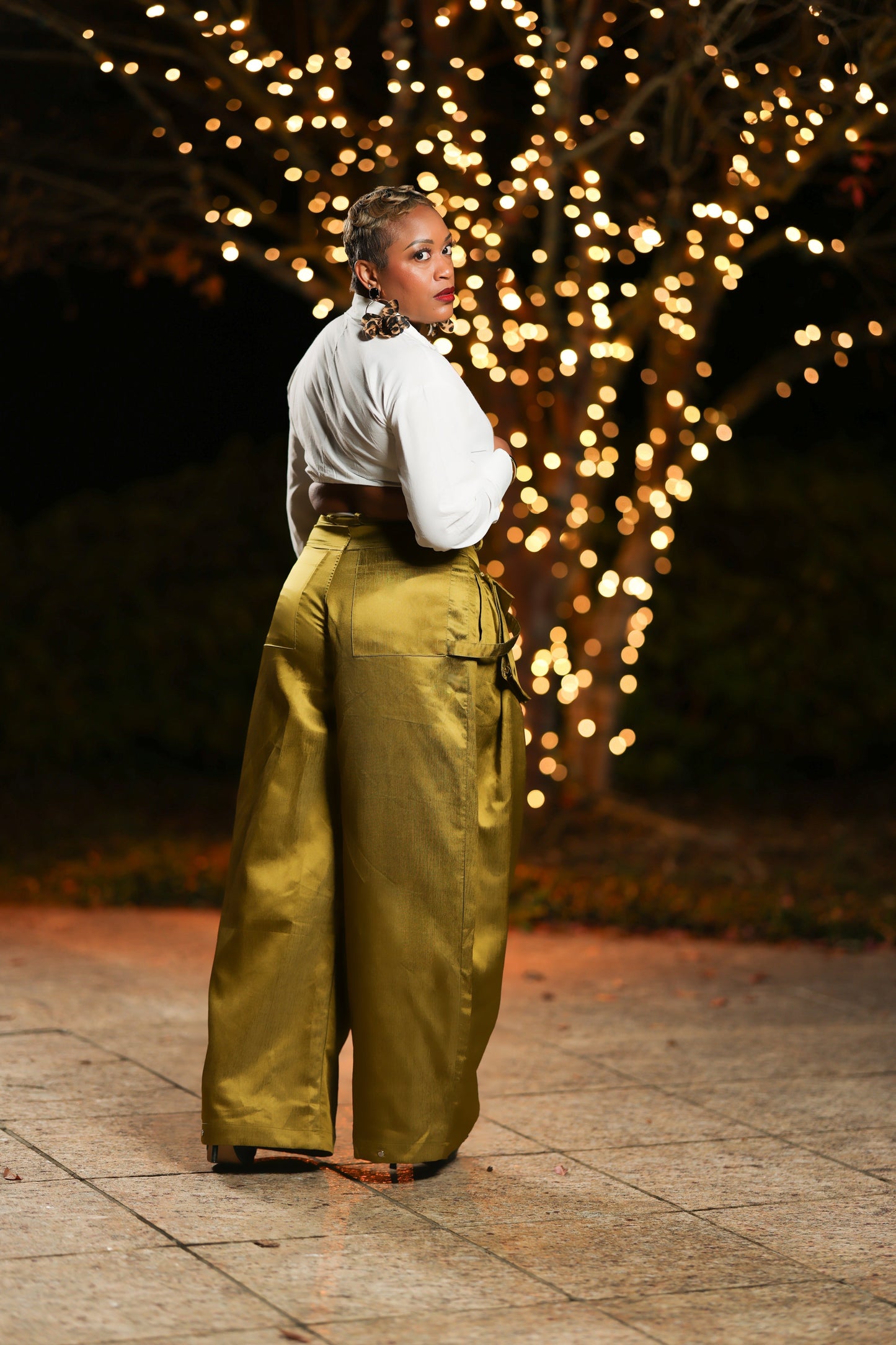 Chartreuse Luxe Cargo Pants The Bella Noire Store