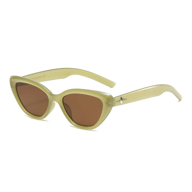 Fashion cat eye sunglasses for women and men with classic rice nail design, stylish eyewear by Plush Fashion Hub.