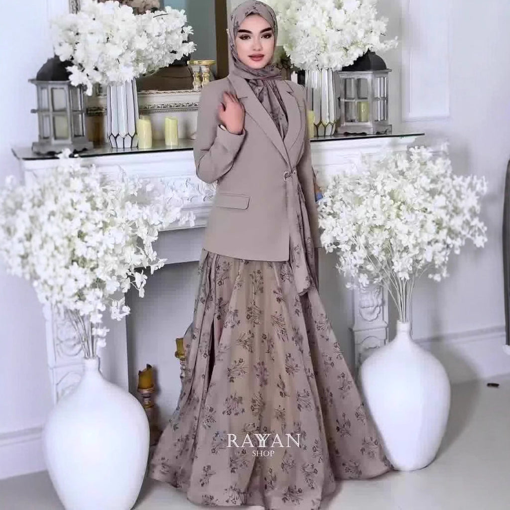 Elegant Long Sleeve Long Dress for WomenFashion Set Dress Casual and Sophisticated Design