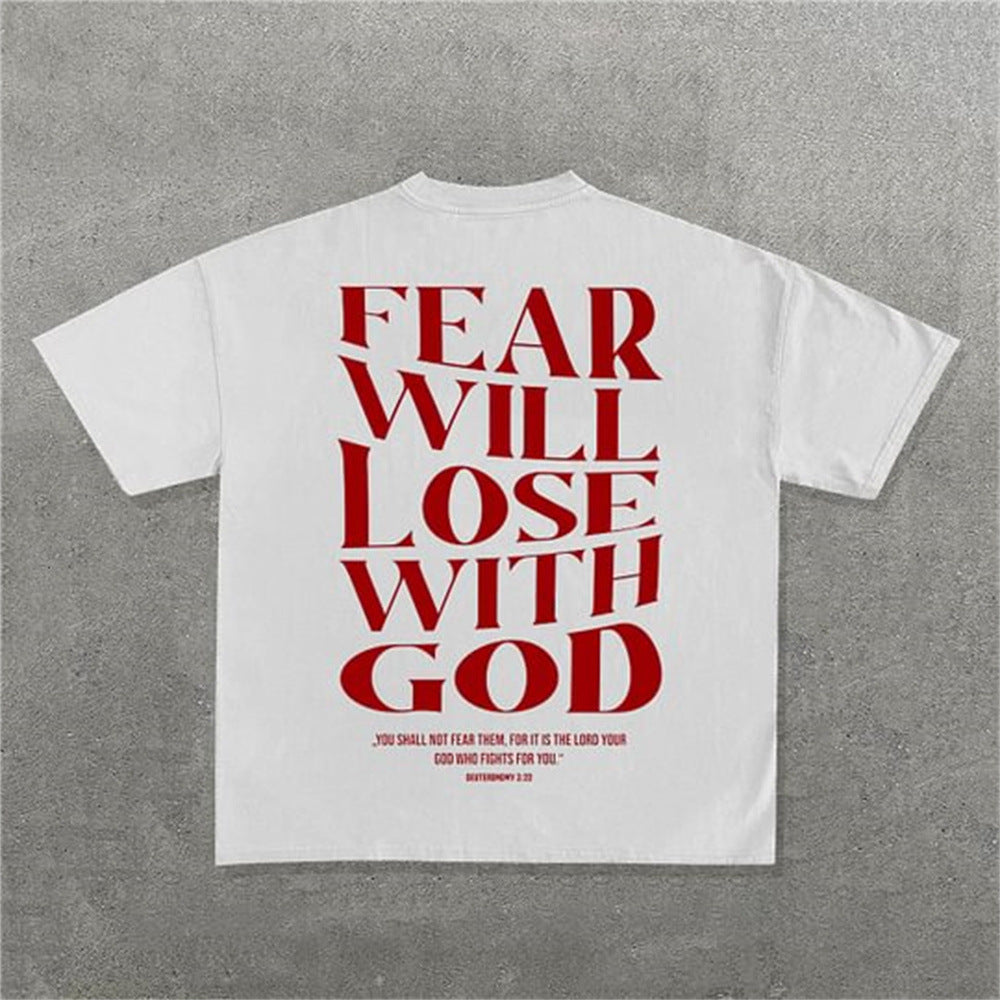 Oversized eprolo fashion letter pattern T-shirt with bold letter designs on soft fabric, casual and trendy style.