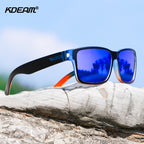 Men's polarized sport sunglasses with square frames by FitiqueFit, featuring UV400 protection and stylish eyewear design.