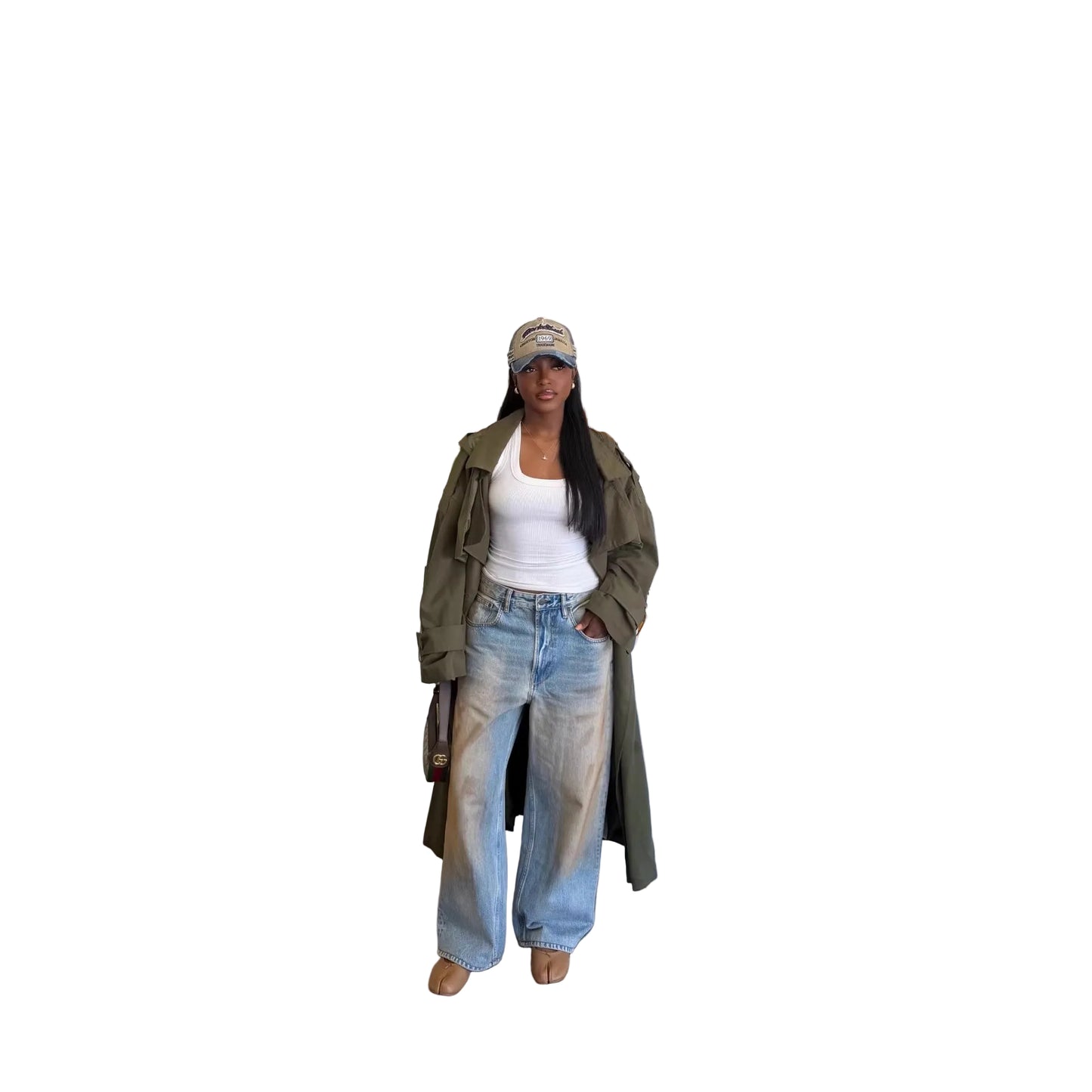 Distressed mud-dyed straight leg jeans from Plush Fashion Hub, showing faded, rugged denim with a relaxed fit.