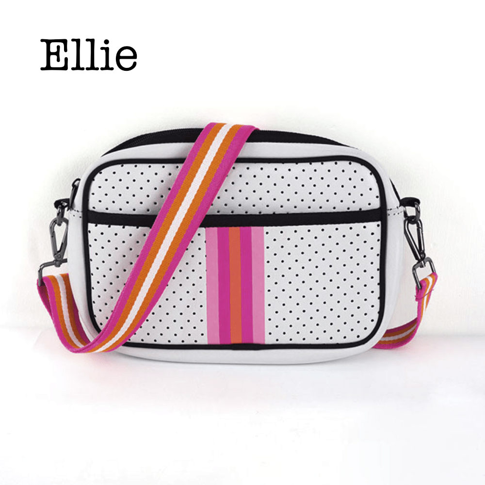 Neoprene crossbody bag by Threaded Pear featuring a sleek design and adjustable strap, perfect for daily use.