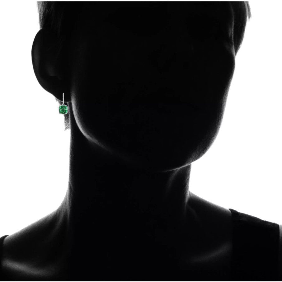 4.50CTW Lab Grown Cushion Cut Emerald Drop Earrings in 925 Sterling Silver - 8mm Square Gems-2
