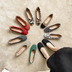 Beijing style woven flat shoes for women with traditional design, featuring intricate woven pattern and comfortable flat sole.