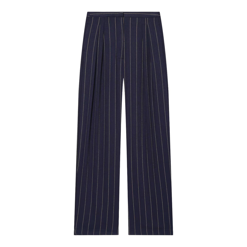 Linen striped jacket+striped pants set