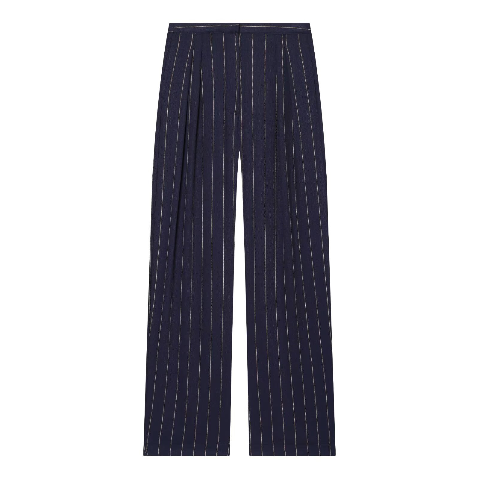 Linen striped jacket+striped pants set