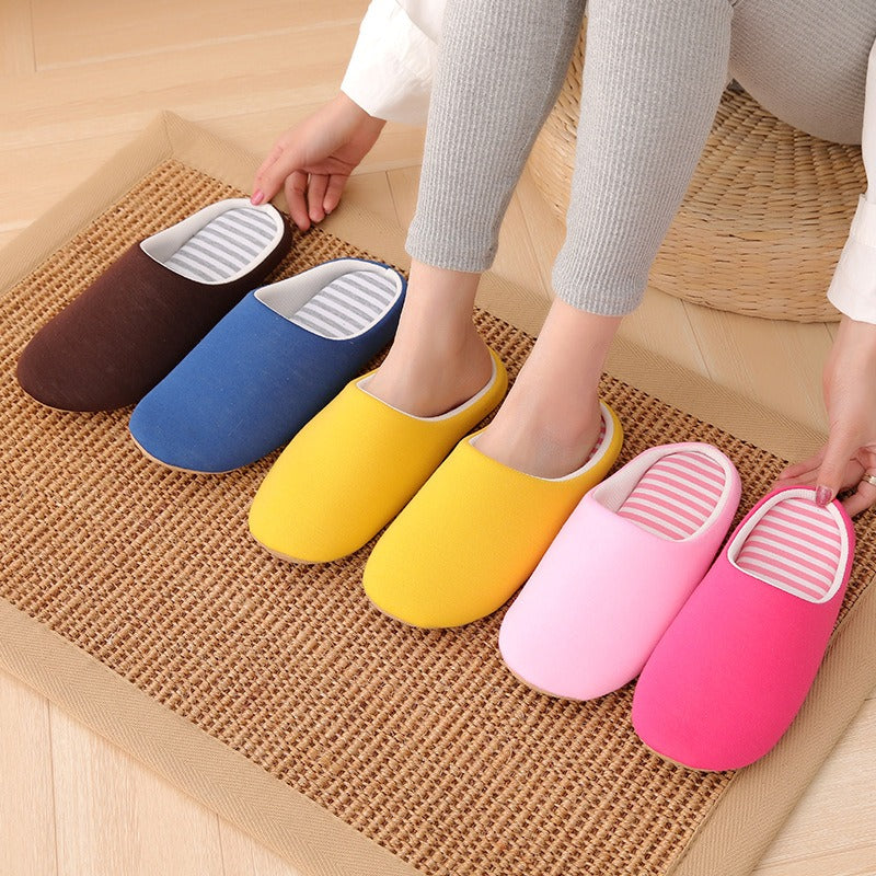 Soft cotton indoor slippers by Plush Fashion Hub featuring a minimalist design and cozy, comfortable fit for home wear.