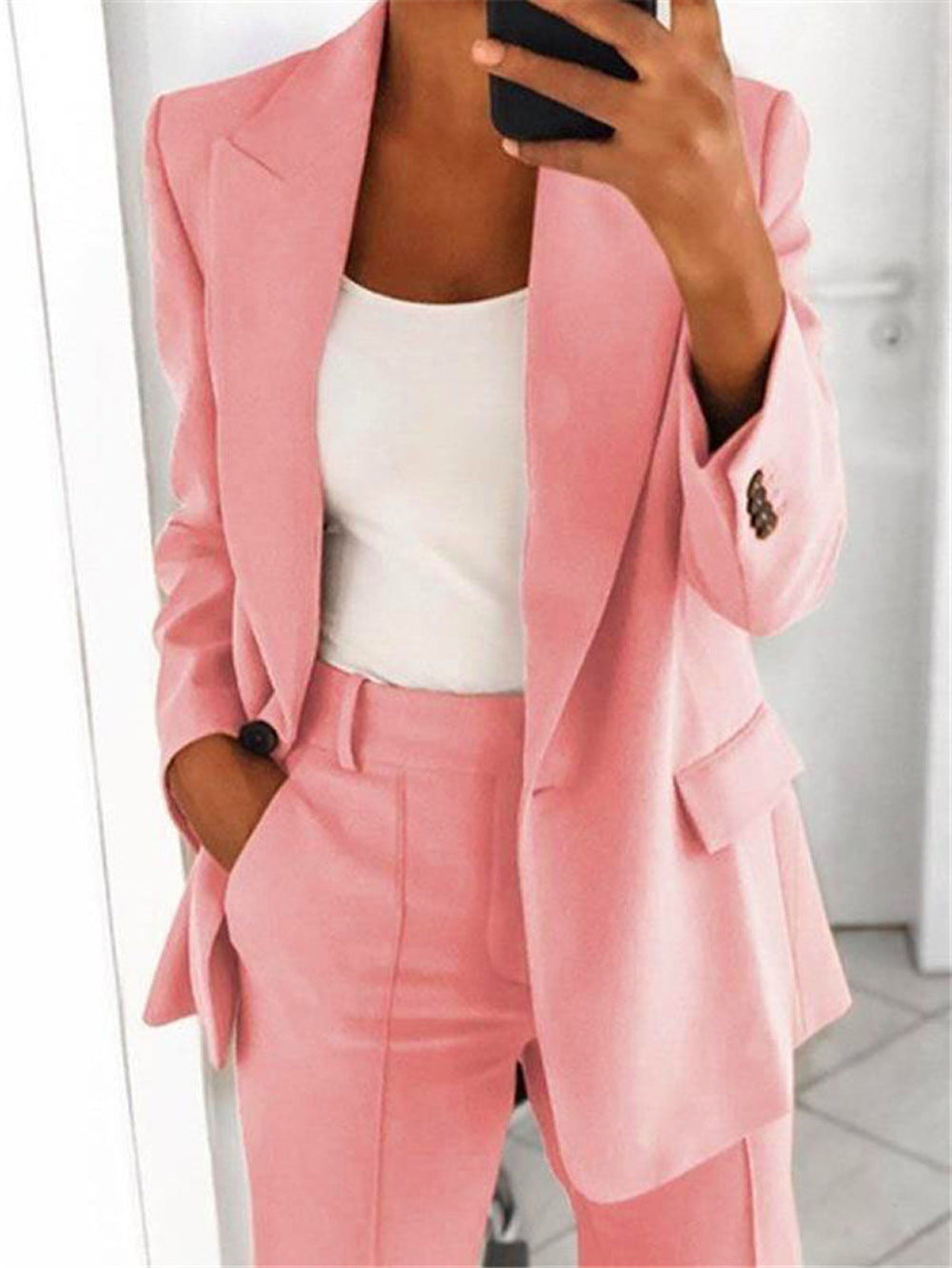 Sophisticated Notched Collar Slim Fit Blazer