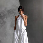 Women’s loose sleeveless top and high-waist wide-leg pants set in four colors, casualwear by Plush Fashion Hub.