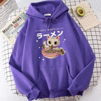 Women's retro cat print sweatshirt by Plush Fashion Hub, soft cozy crewneck pullover with playful feline graphic design.