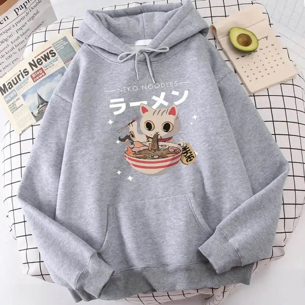 Women's retro cat print cozy sweatshirt from Plush Fashion Hub featuring a soft crewneck and playful graphic design.