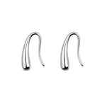 Elegant minimalist drop earrings in lightweight sterling silver, featuring simple and sleek design for women.