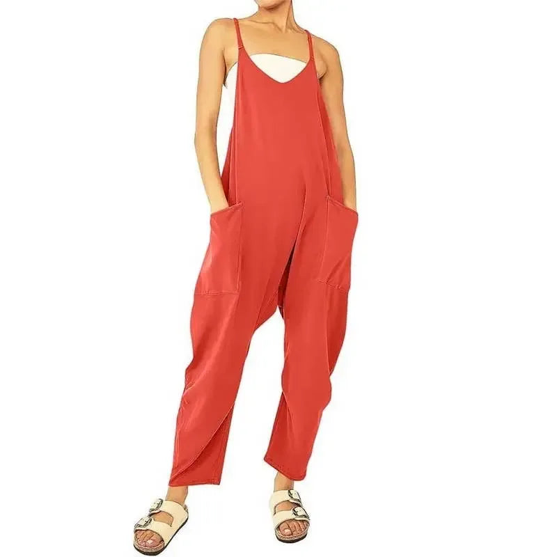 Feisty Orange jumpsuit overalls - Plush Fashion Hub
