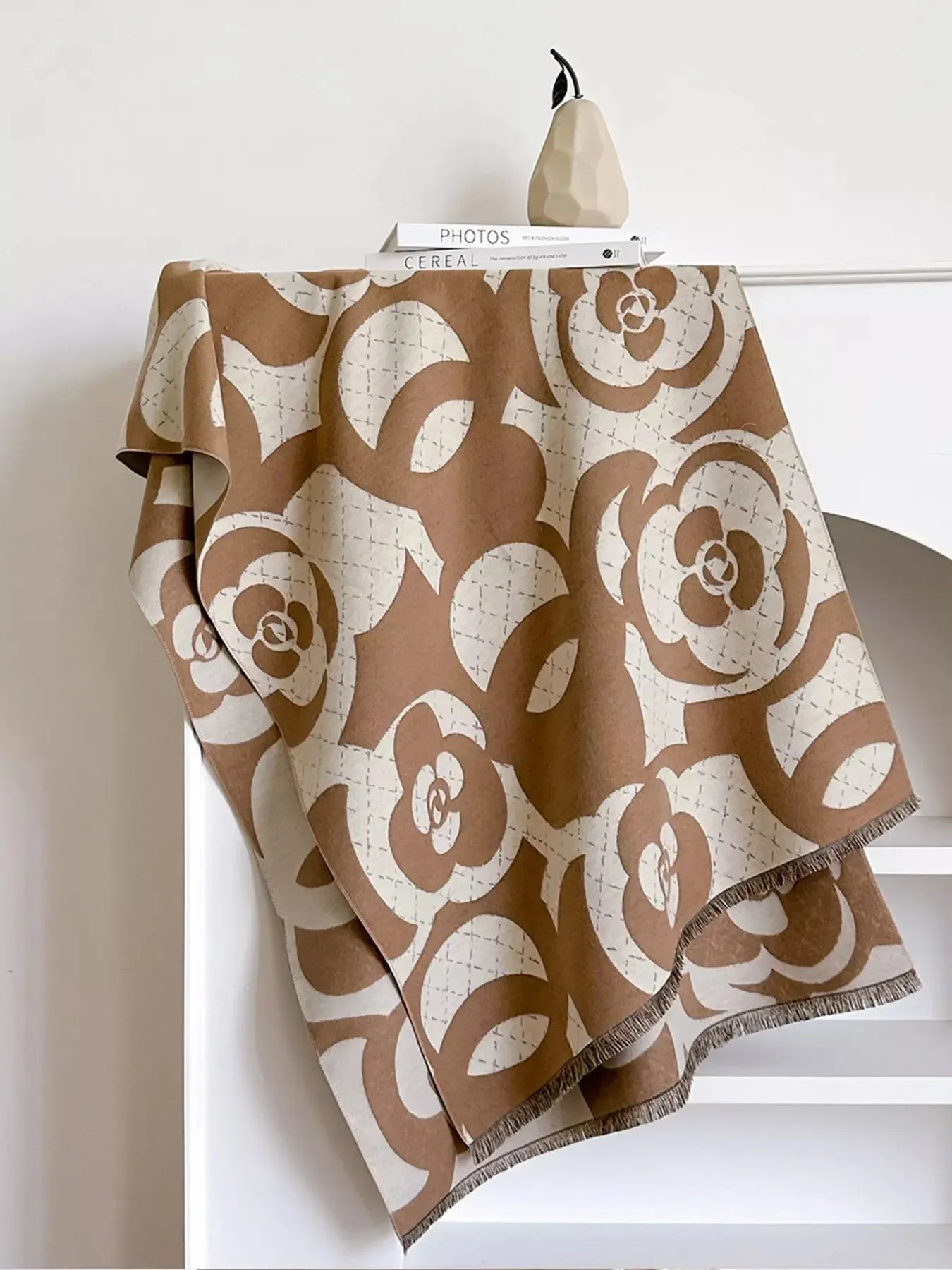 Floral Patterned Warm Scarf - Plush Fashion Hub