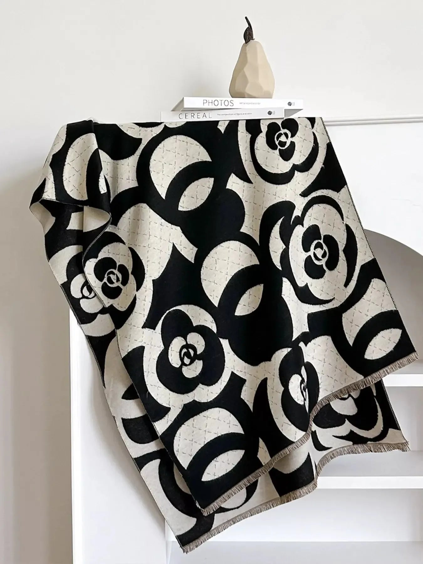 Floral Patterned Warm Scarf - Plush Fashion Hub