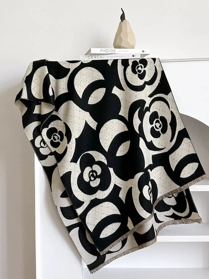 Floral Patterned Warm Scarf - Plush Fashion Hub