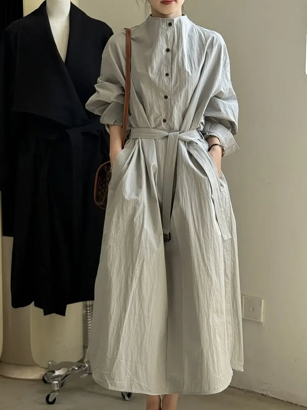 French Vintage Cotton Shirt Dress - Plush Fashion Hub