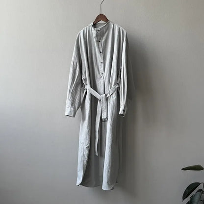 French Vintage Cotton Shirt Dress - Plush Fashion Hub